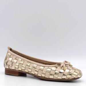 Ballerine Coco&Abricot beige et doré Ballerine cuir femme