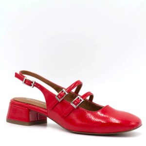 escarpin ballerine ballerine vernis rouge femme
