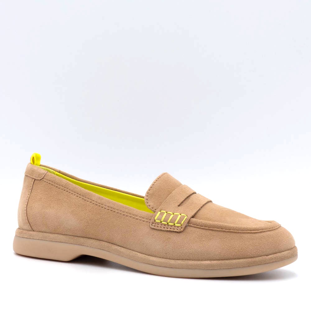 Mocassin femme Mocassin daim beige confortable souple