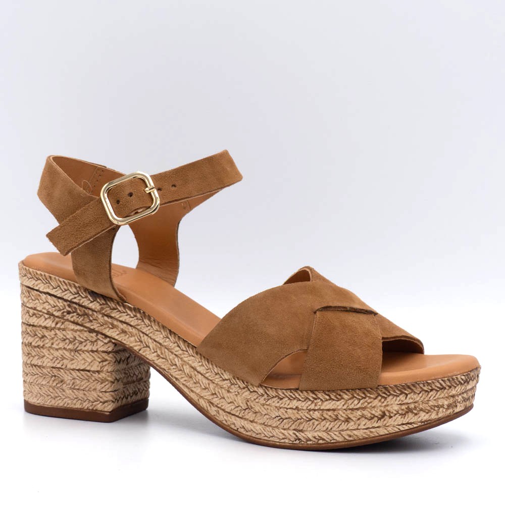 Aliwell Imany sandale cuir velours camel