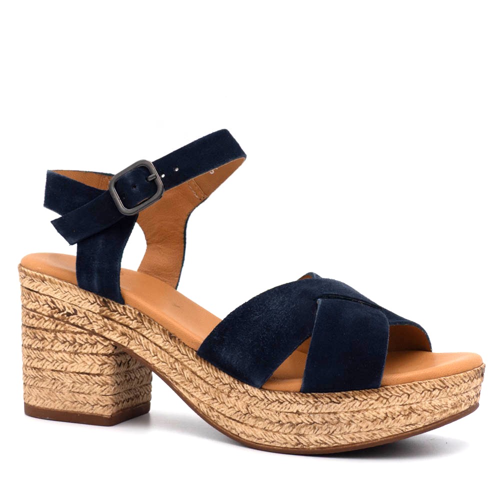 Aliwell imany sandale cuir velours marine sanda