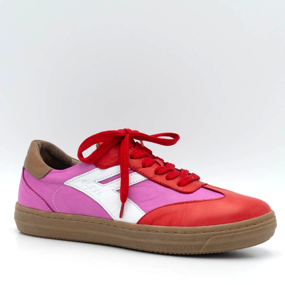 Andréa Conti1655 basket cuir rouge et fuchsia