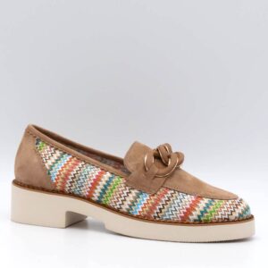 Elue par nous tabide mocassin cuir velours beige