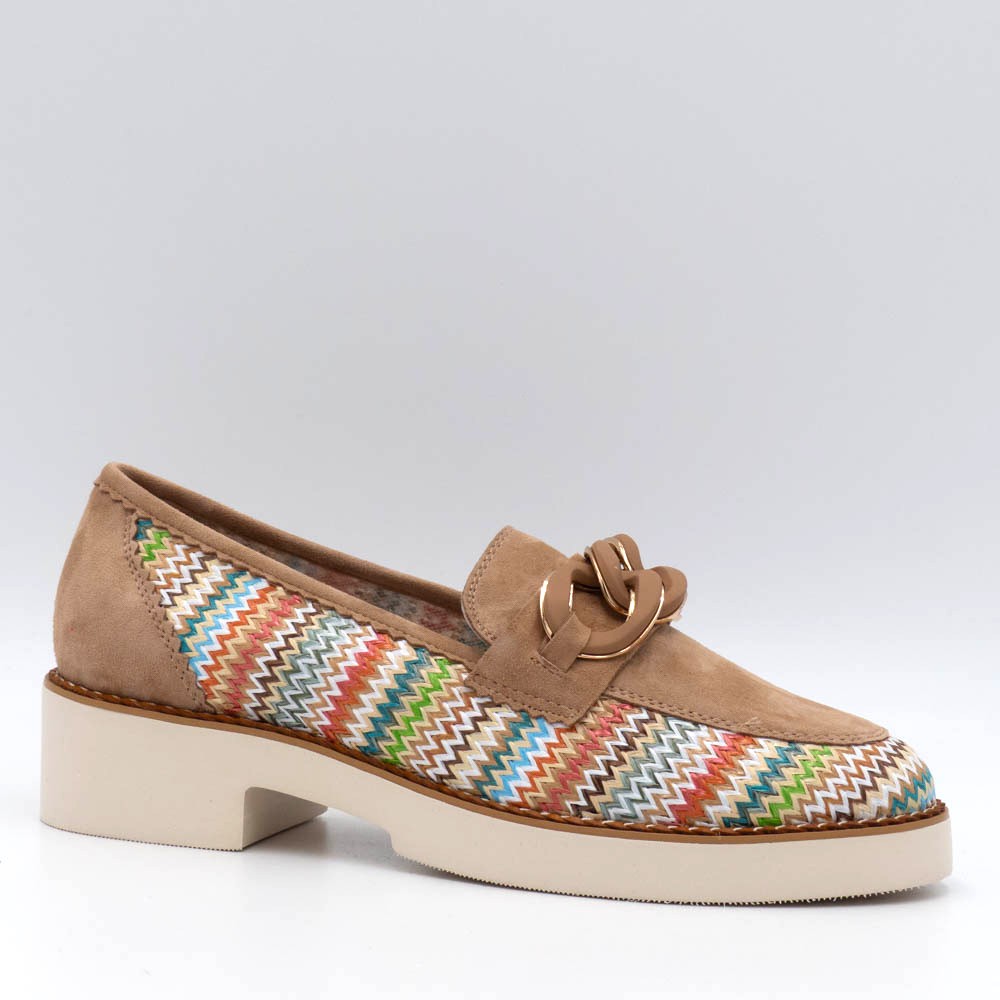 Elue par nous tabide mocassin cuir velours beige