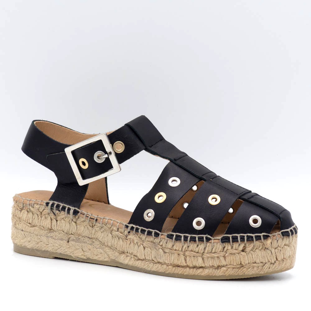 Gaimo cherlin espadrille cuir noir