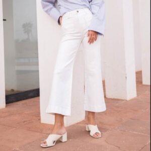 pantalon blanc poches plaquée