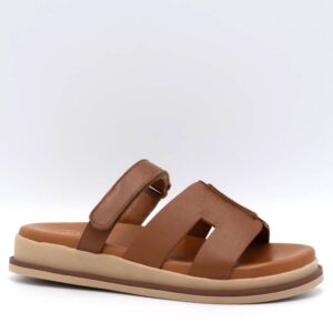 Mule Sms Toppaz en cuir camel